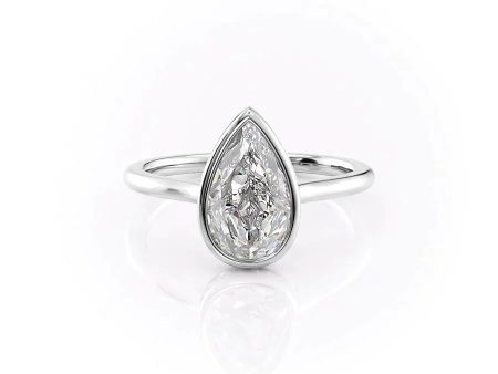 The Charlotte Set With A 1.5 Carat Pear Lab Diamond For Sale