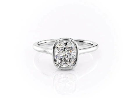 The Charlotte Set With A 1.5 Carat Elongated Cushion Lab Diamond For Discount