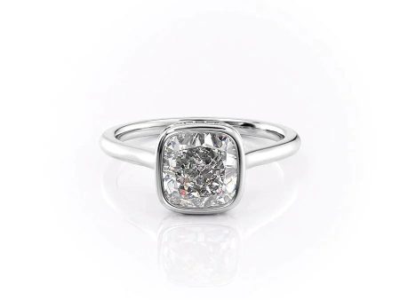 The Charlotte Set With A 1 Carat Cushion Lab Diamond For Sale