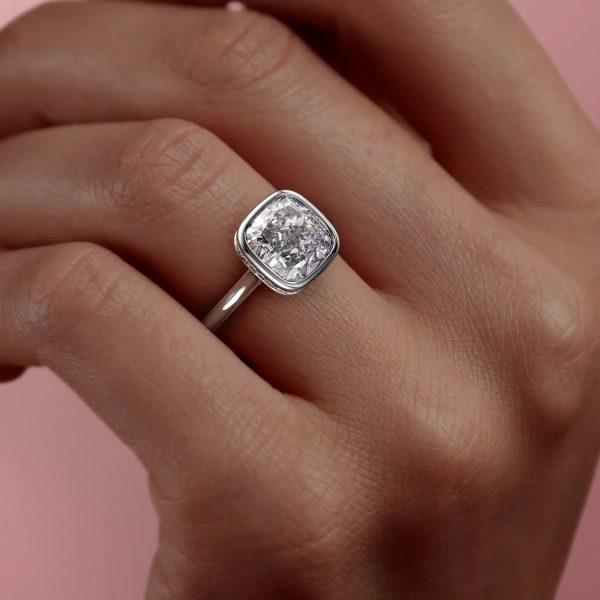 The Charlotte Set With A 1.5 Carat Cushion Lab Diamond Online